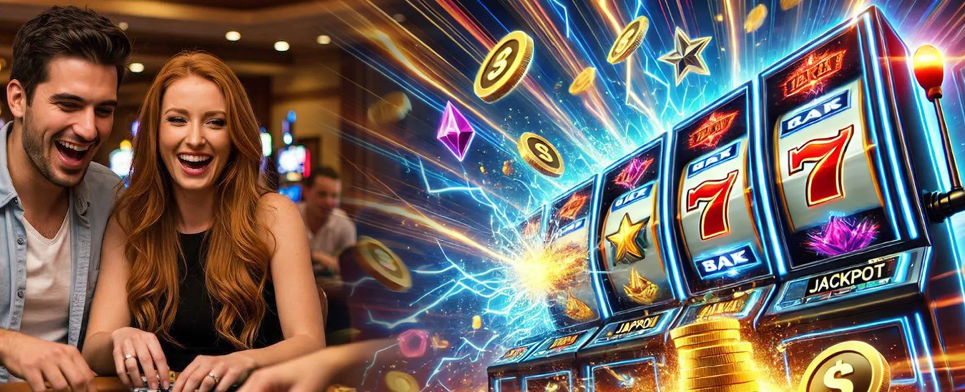 A person enjoying online casino games on PhDream with a vibrant display of slot machines and cards.